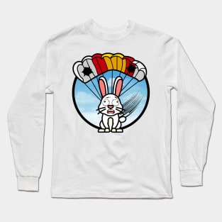 Silly white rabbit  has a broken parachute Long Sleeve T-Shirt